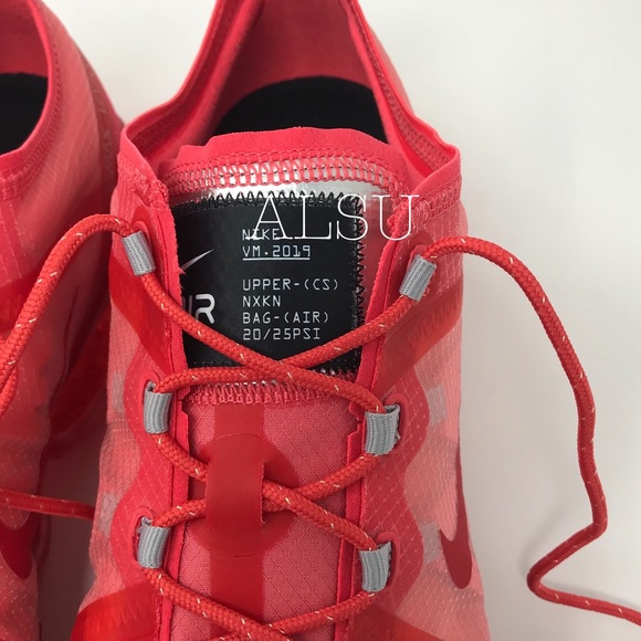 Nike Custom Air Vapormax 2019 Red Mens AUTHENTIC - Picture 7 of 8